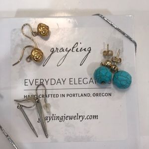 3 pairs of small dangles by Grayling